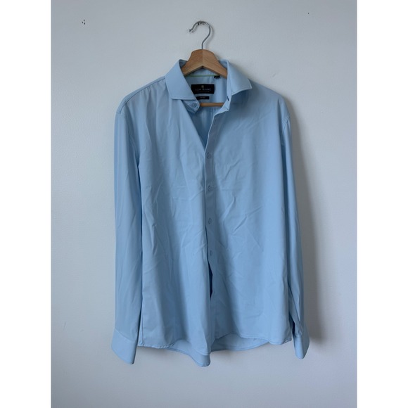 Other - Men's Tom Blaine Traveler Collection Fitted Dress Shirt Blue Size Large 16/16.5